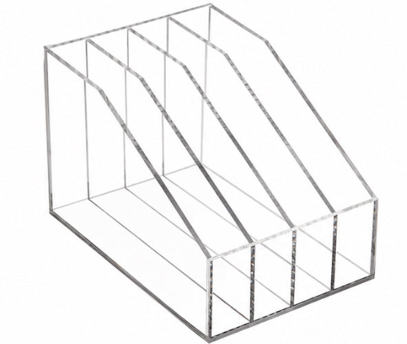 SEVENY Acrylic Powder Packet Holder & Drink Packet Organizer - Clear 4-Compartment Storage Rack