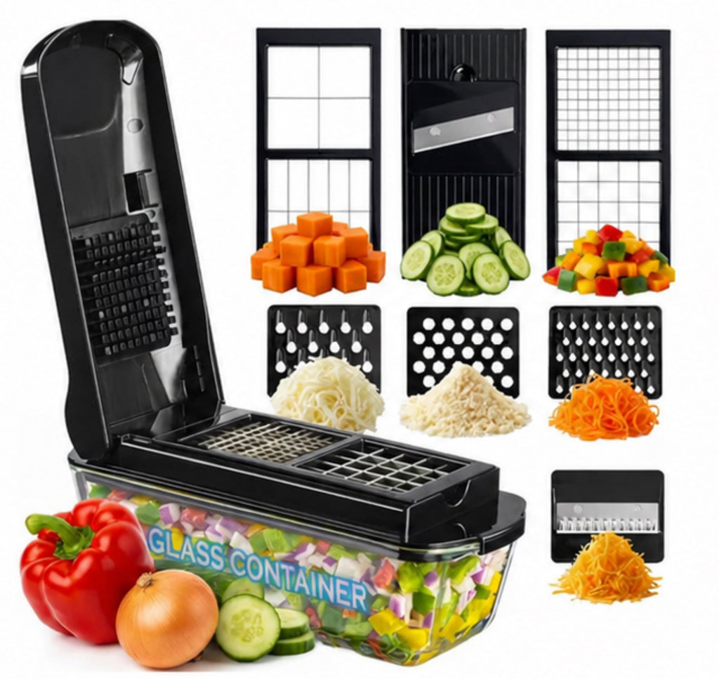 Le’raze 13-in-1 Vegetable Chopper Pro with Glass Container