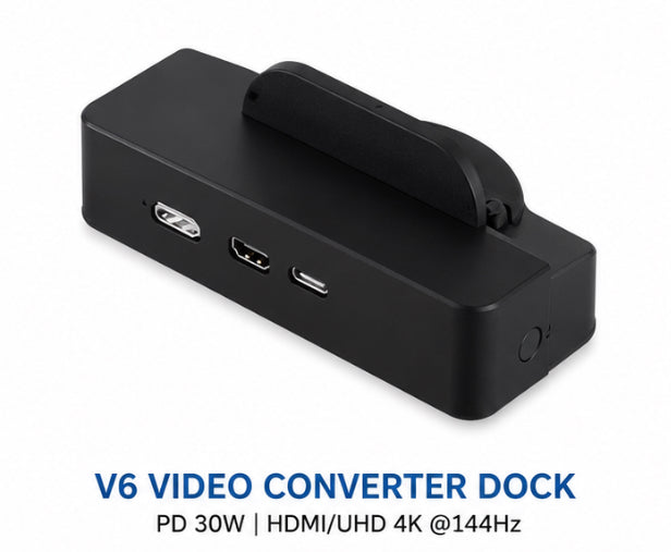 V6 Video Converter Dock with HDMI 4K Output & 30W PD Charging