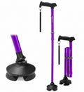 Rehaescort Folding Adjustable Walking Cane with Pivot Tip & Travel Bag – Purple