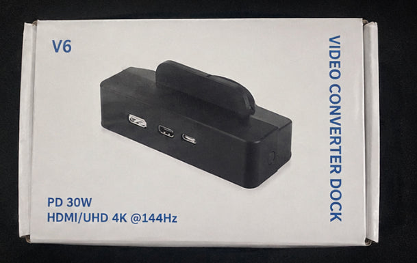V6 Video Converter Dock with HDMI 4K Output & 30W PD Charging