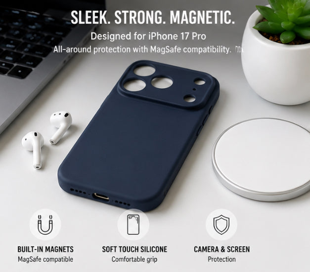 Magnetic Case for iPhone 17 Pro – Midnight Blue