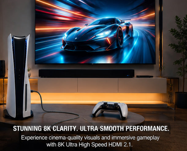 8K Ultra High Speed HDMI 2.1 Cable 48Gbps – 6.6 ft
