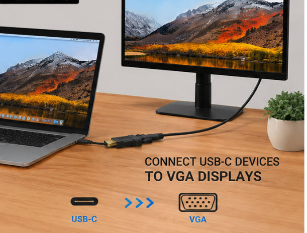 BENFEI USB-C to VGA Cable 6FT – Thunderbolt 3/4 Compatible | 1080P Full HD