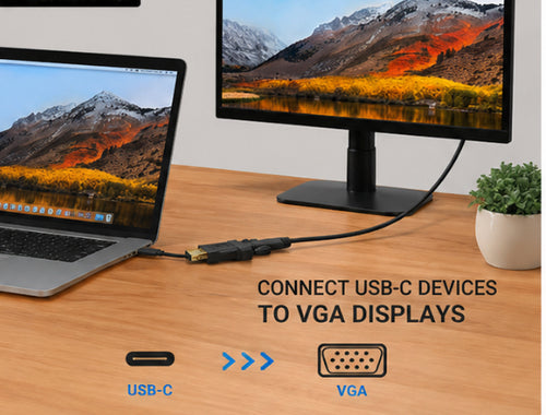 BENFEI USB-C to VGA Cable 6FT – Thunderbolt 3/4 Compatible | 1080P Full HD