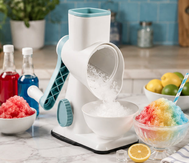 Manual Rotary Shaved Ice Machine with Hand Crank – Snow Cone & Ice Crusher Maker